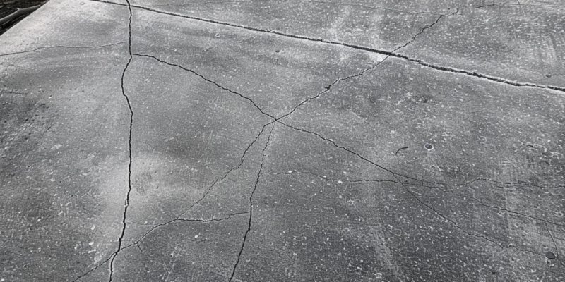 Concrete Patio With Hairline Cracks